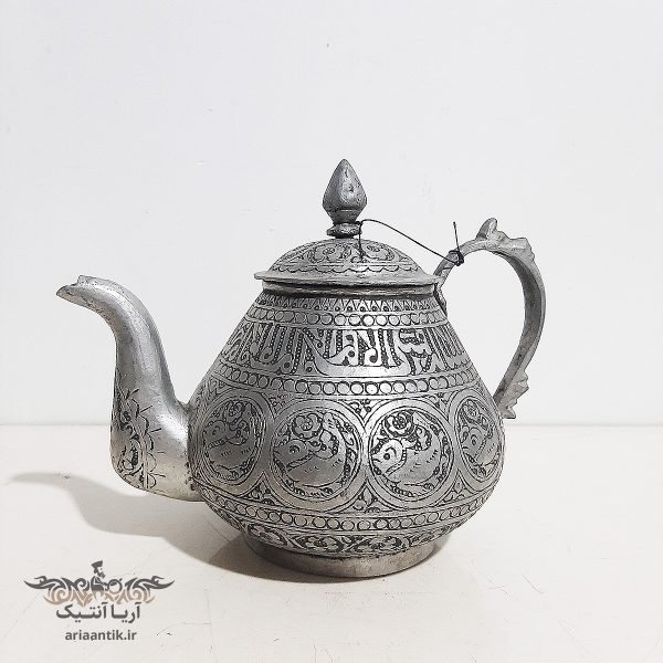 تصویر قوری مسی قلمکاری 